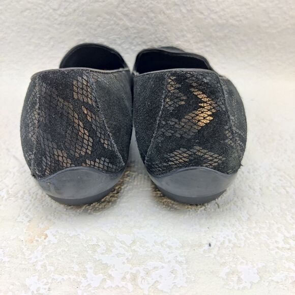 Dansko 'olivia' Loafer Flat Shoe Sz 37 US 6.5 - 7 Black & Bronze Snake Embossed - Picture 10 of 16